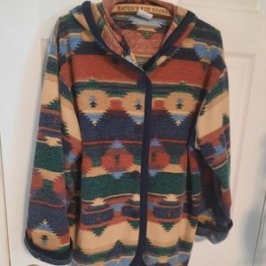 Vintage Oversized Aztec Boho hooded sweater